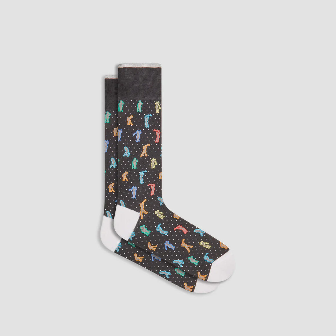 DRESS SOCKS GOLF (BLACK) - BUGATCHI