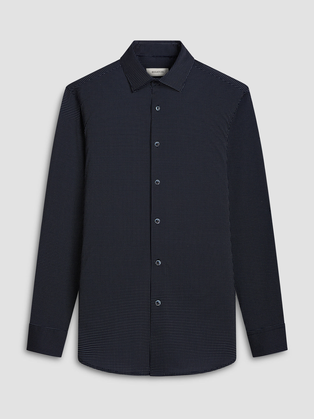 JAMES LONG SLEEVE SHIRT (NAVY DOT) - BUGATCHI
