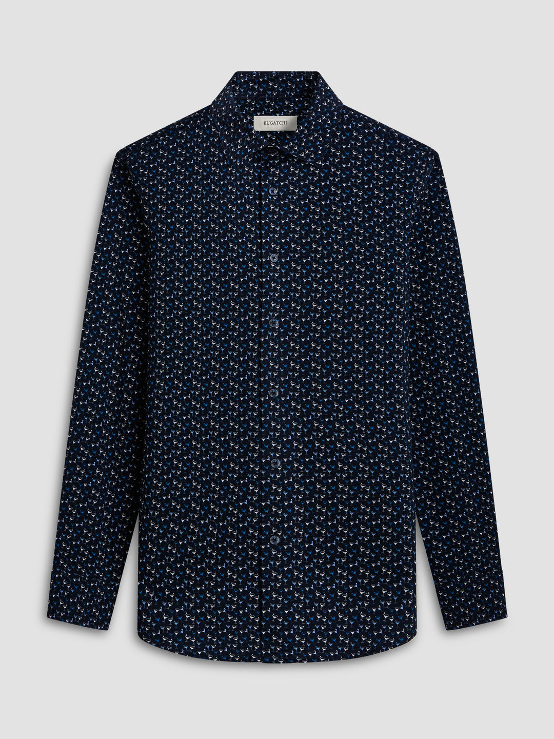 JAMES LONG SLEEVE SHIRT (NAVY COCKTAIL) - BUGATCHI