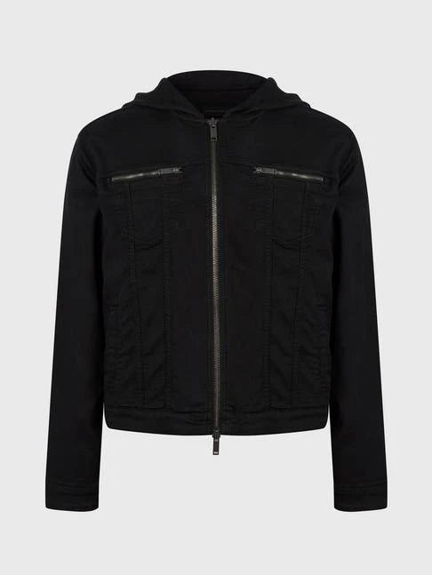 John varvatos hooded denim jacket hotsell