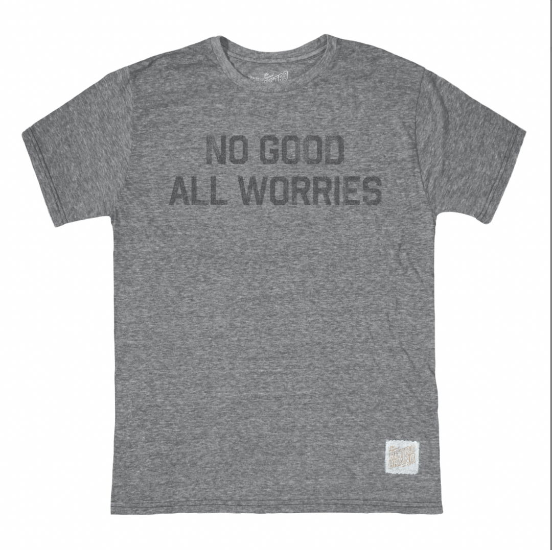 NO GOOD ALL WORRIES T-SHIRT (GREY) - RETRO BRAND