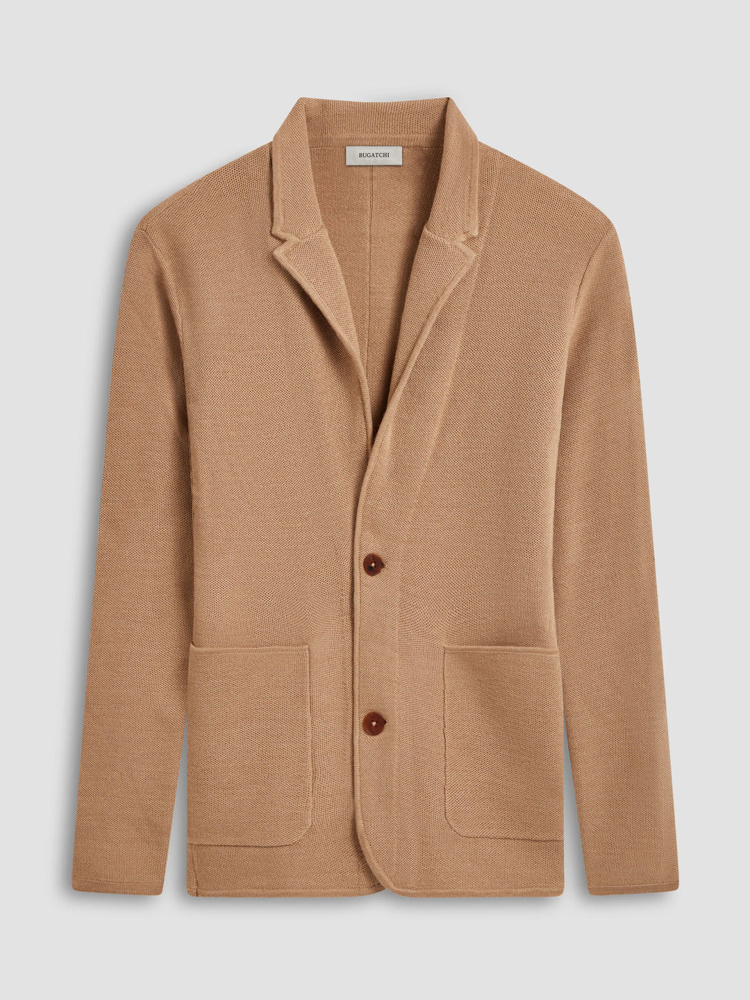 KNIT SWEATER BLAZER (CARAMEL) - BUGATCHI