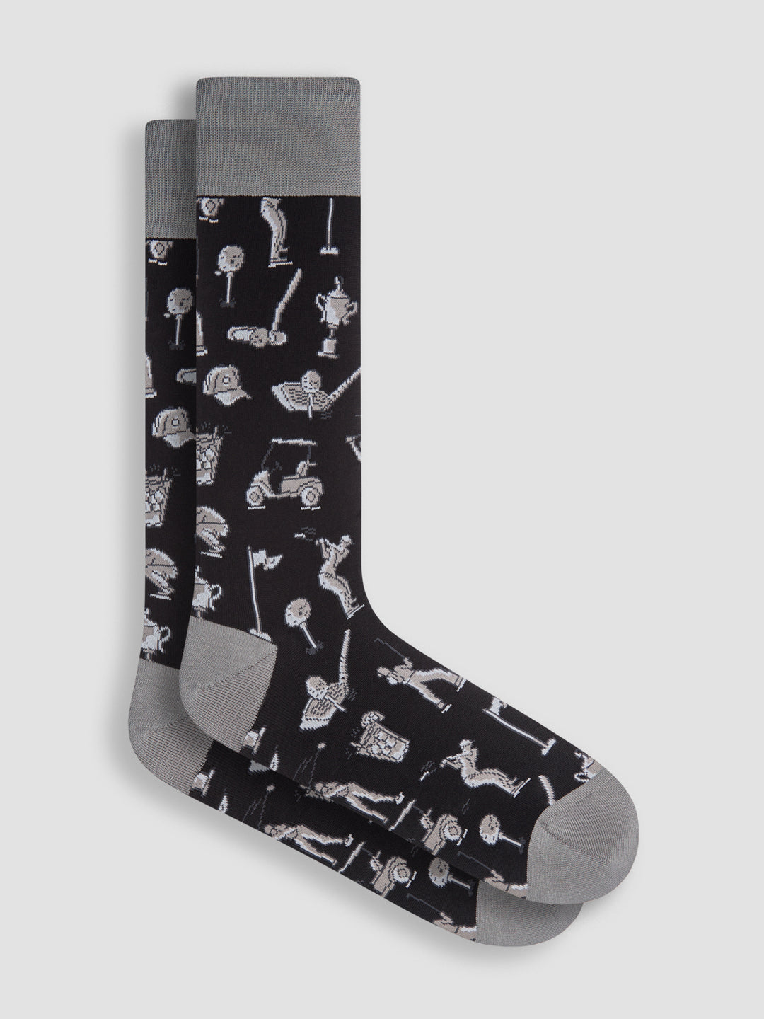 DRESS SOCKS GOLF CART (BLACK) - BUGATCHI