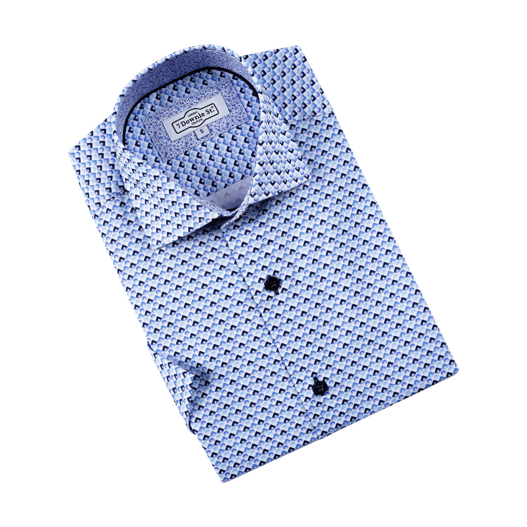 SHORT SLEEVE SHIRT (BLUE) - 7 DOWNIE