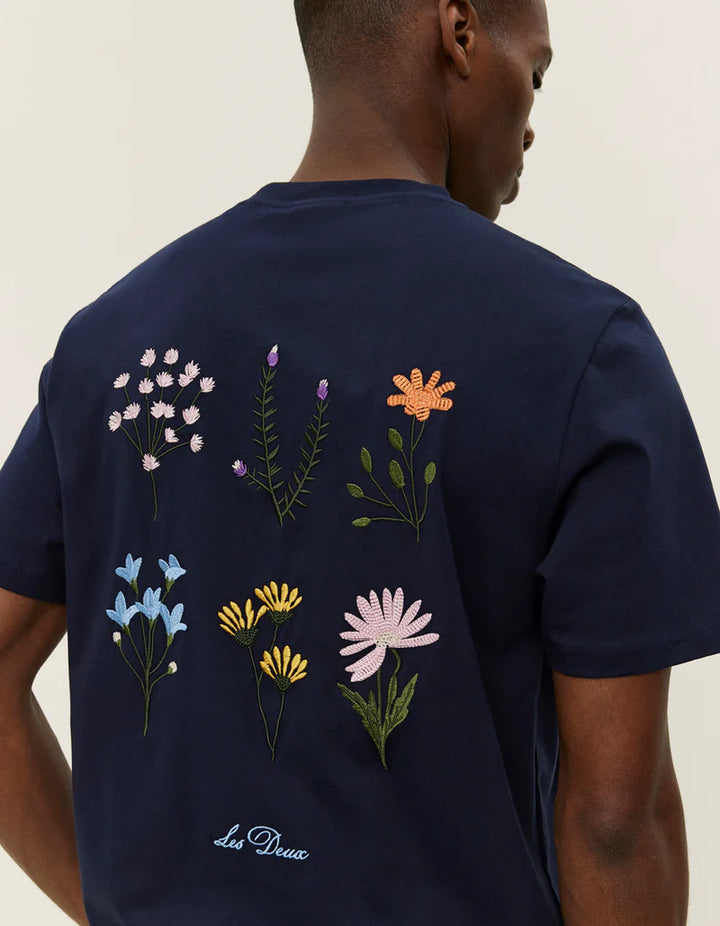 WILD FLOWER T-SHIRT (NAVY) - LES DEUX