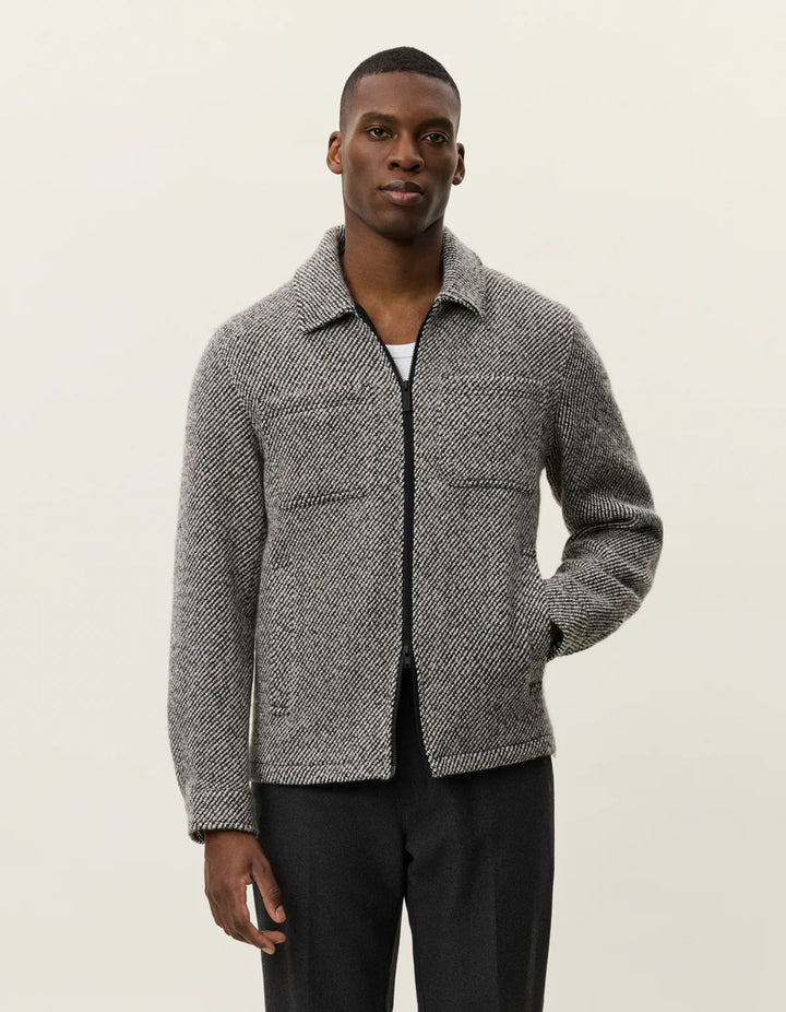 MARSEILLE TWILL WOOL JACKET (SALT/PEPPER) - LES DEUX