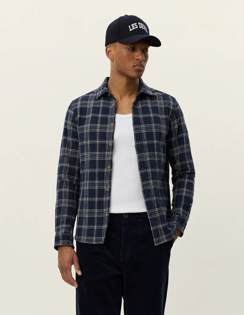 KASH CHECK OVERSHIRT (NAVY)  - LES DEUX