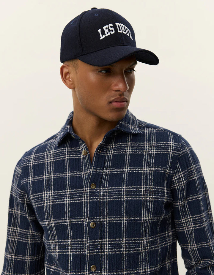 KASH CHECK OVERSHIRT (NAVY)  - LES DEUX