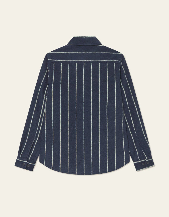 LENNON WOOL PINSTRIPE OVERSHIRT (NAVY) - LES DEUX