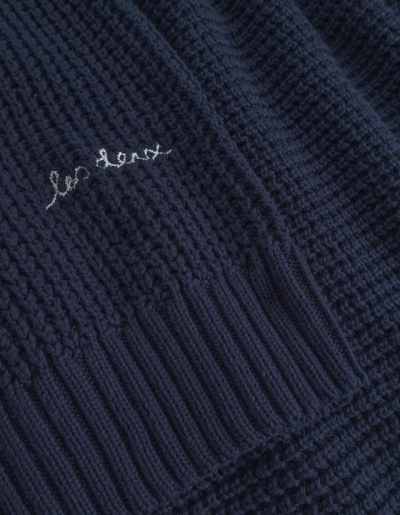 ALVIN WAFFLE CREWNECK (NAVY) - LES DEUX