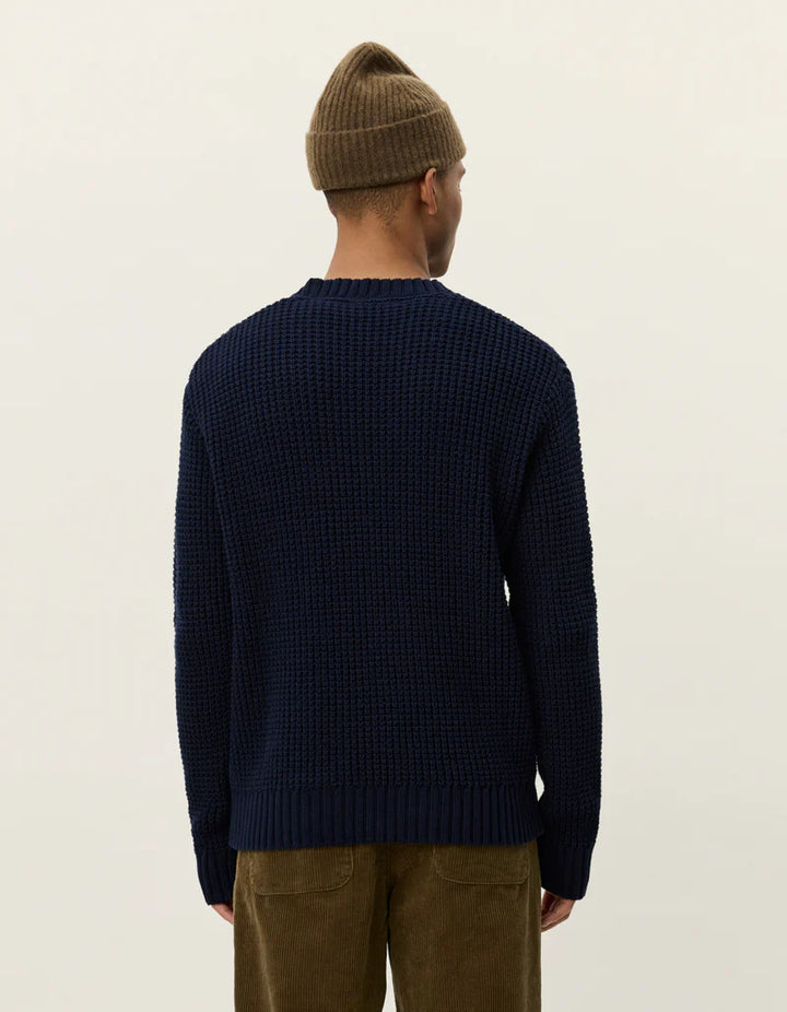ALVIN WAFFLE CREWNECK (NAVY) - LES DEUX