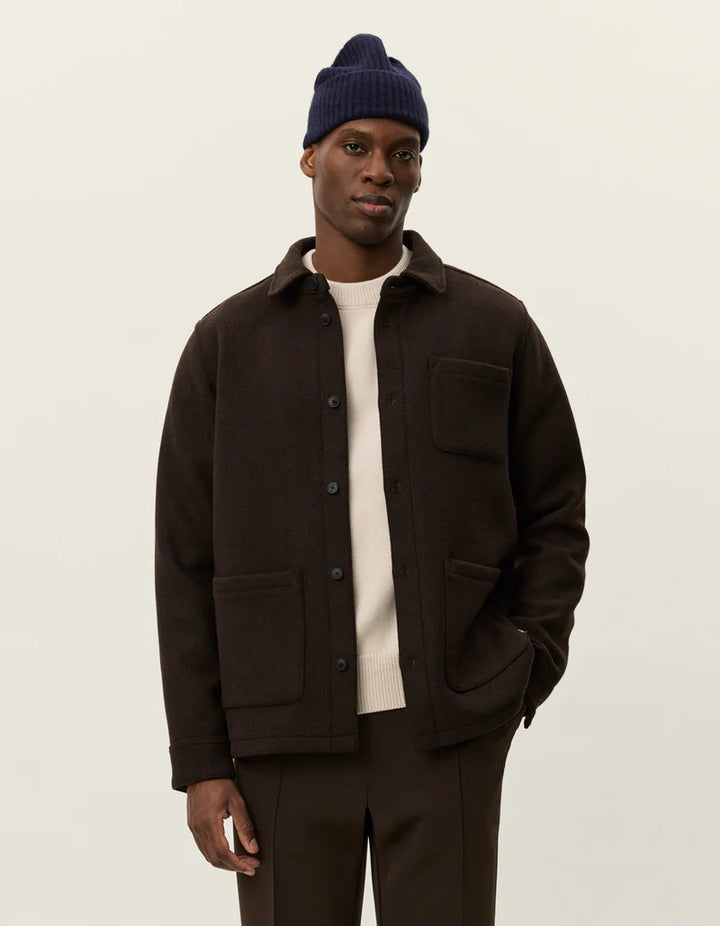 JASON SOLID WOOL OVERSHIRT (DELICIOSO) - LES DEUX