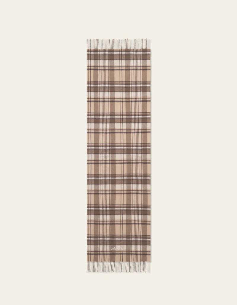 CHECK WOOL SCARF (IRISH CREAM) - LES DEUX