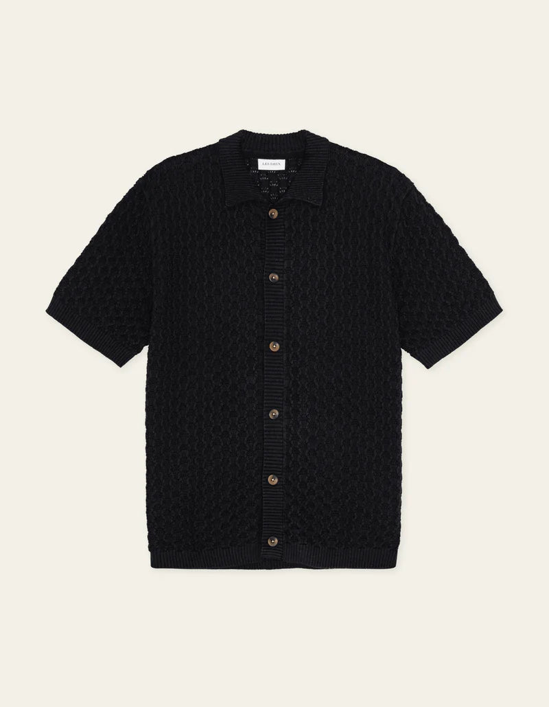 GESPERTUS KNITTED SHIRT (BLACK) - LES DEUX