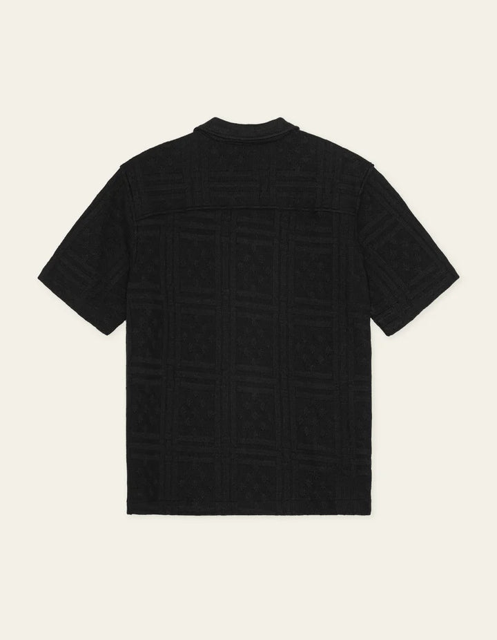 HECTOR POINTELLE SHORT SLEEVE SHIRT (BLACK) - LES DEUX