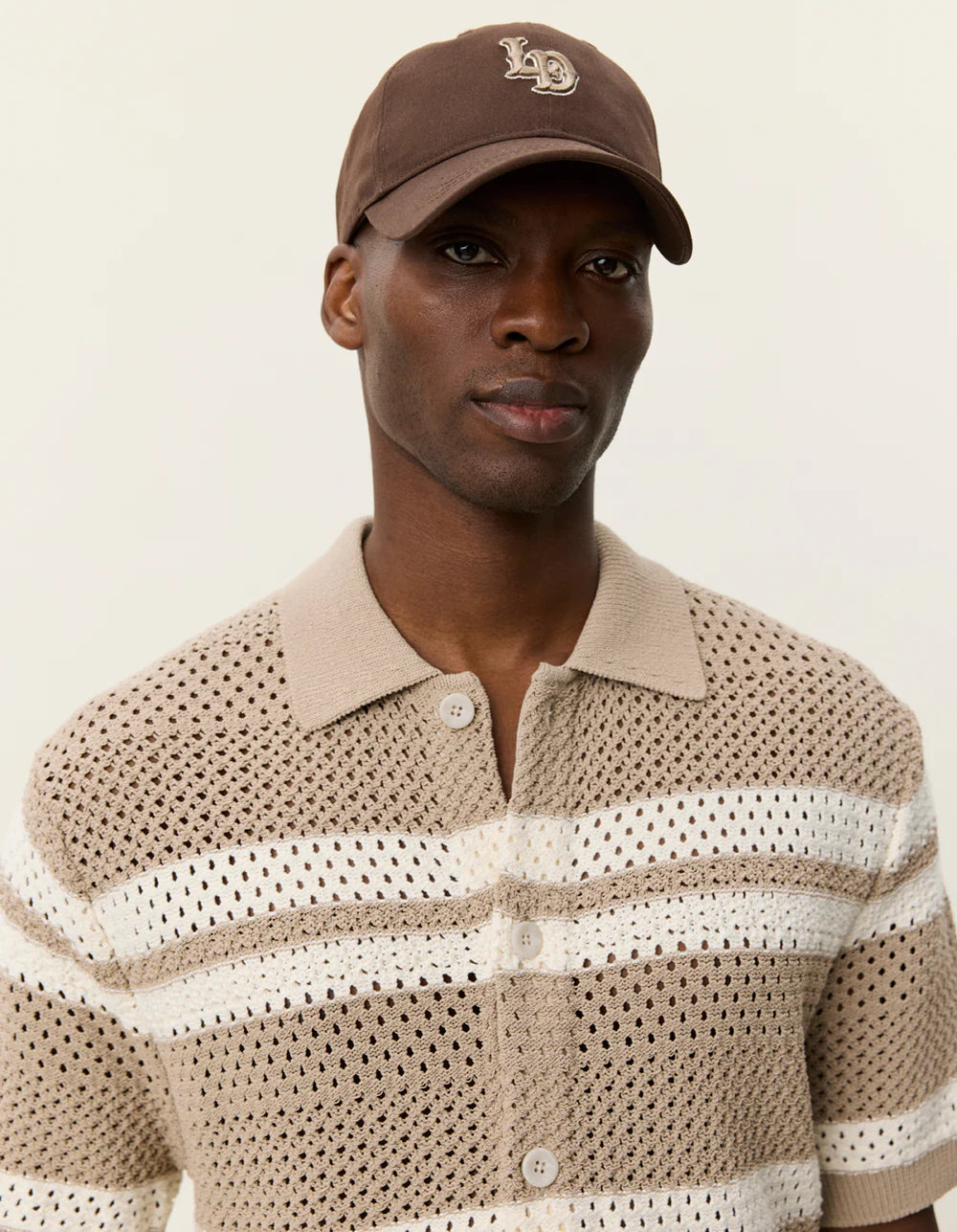 GIANNI KNIT SHORT SLEEVE SHIRT (SAND) - LES DEUX
