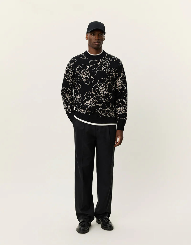 GASTON POPPY JACQUARD KNIT (BLACK) - LES DEUX