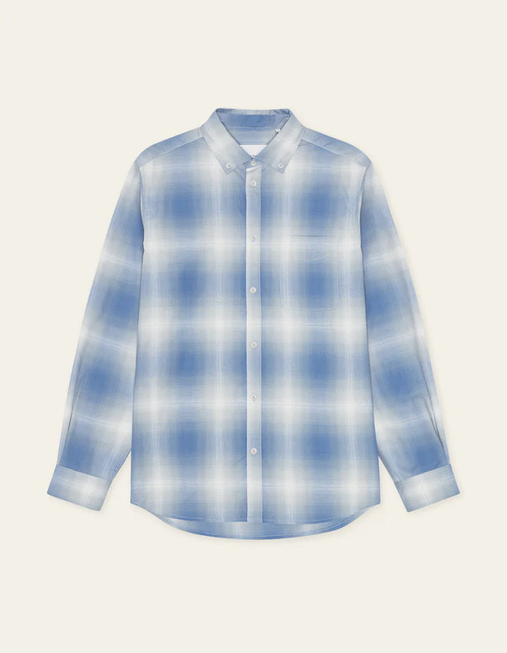 KENT SHADOWCHECK SHIRT (BLUE) - LES DUEX