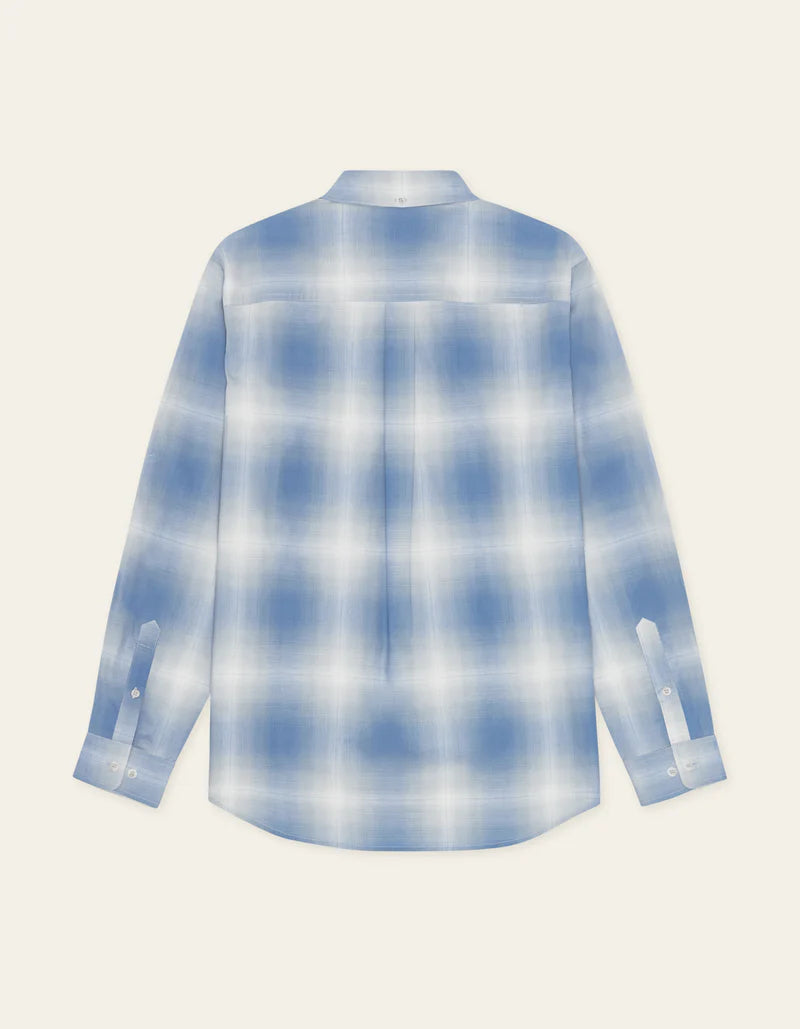KENT SHADOWCHECK SHIRT (BLUE) - LES DUEX