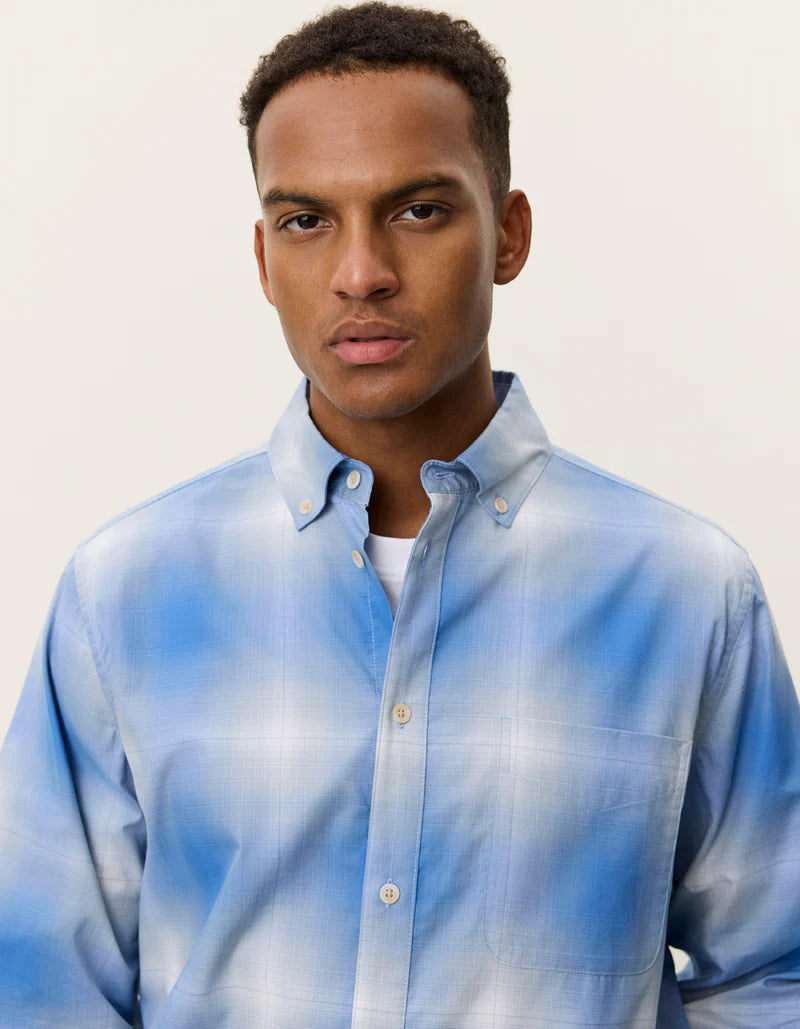 KENT SHADOWCHECK SHIRT (BLUE) - LES DUEX