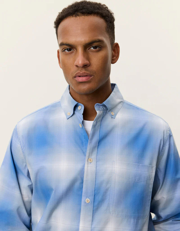KENT SHADOWCHECK SHIRT (BLUE) - LES DUEX