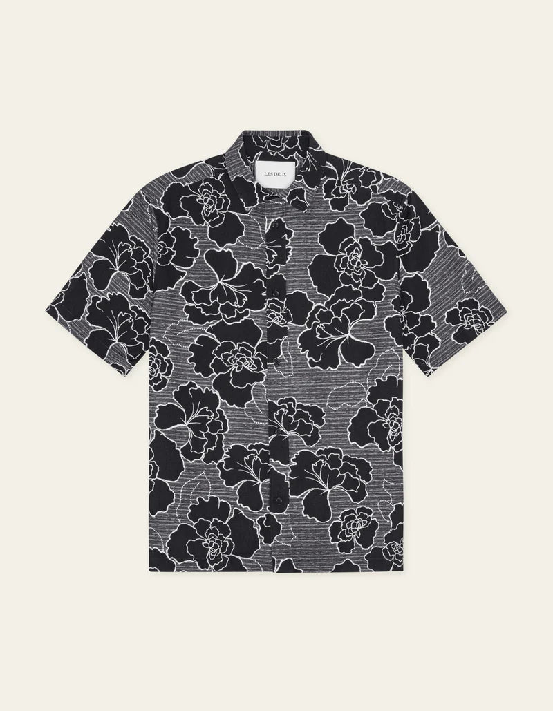CHARLIE SHORT SLEEVE SHIRT (BLACK POPPY) - LES DEUX