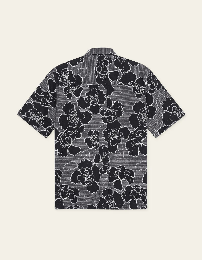 CHARLIE SHORT SLEEVE SHIRT (BLACK POPPY) - LES DEUX