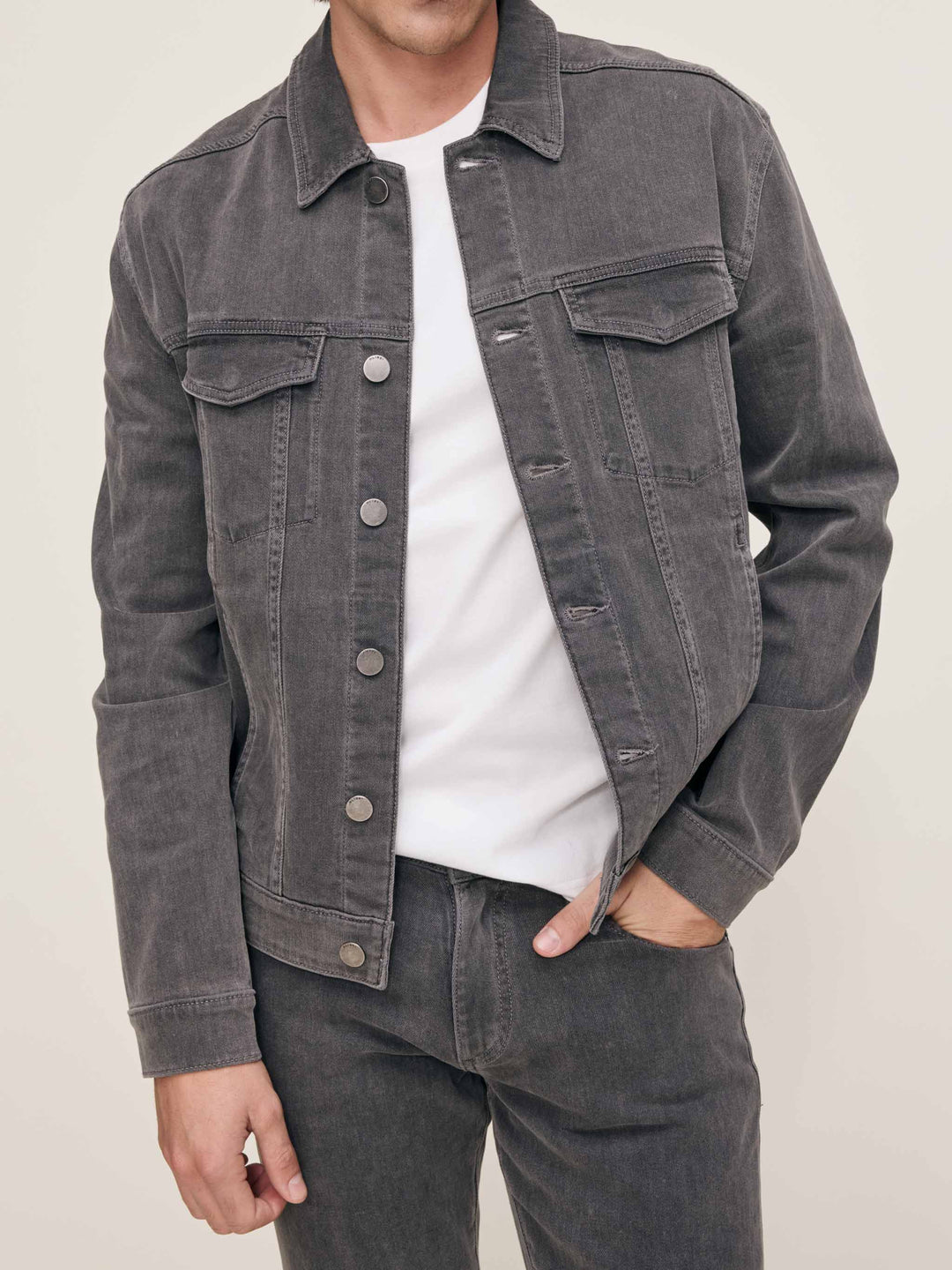 VAUGHN TRUCKER JACKET (GREY) - DL 1961