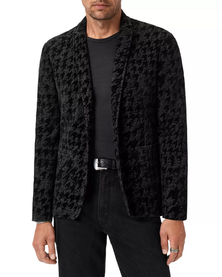 HOUNDSTOOTH KNIT BLAZER (CHARCOAL) - JOHN VARVATOS