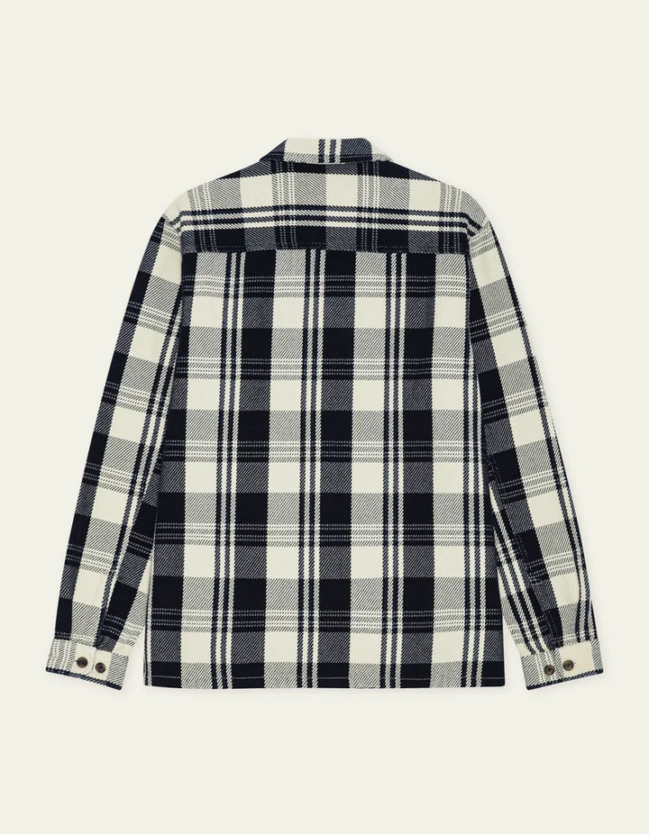 STRUCTURED CHECK OVERSHIRT (NAVY) - LES DEUX