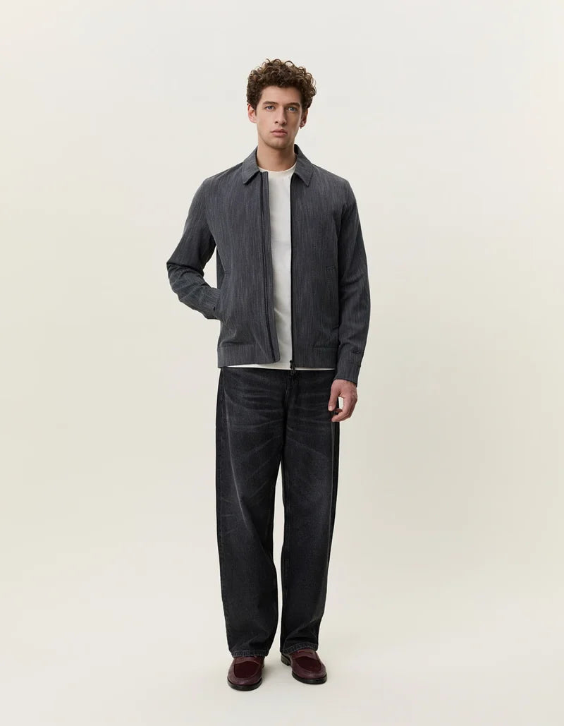 HERRINGBONE COACH JACKET (BLACK) - LES DEUX