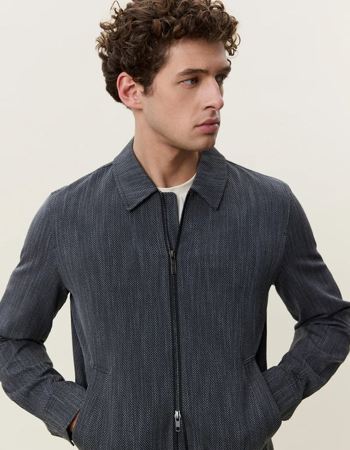HERRINGBONE COACH JACKET (BLACK) - LES DEUX