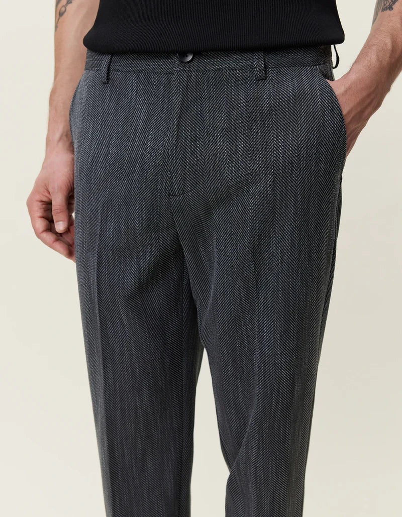 HERRINGBONE SUIT PANT (BLACK) - LES DEUX
