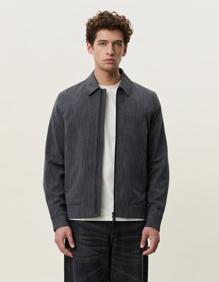 HERRINGBONE COACH JACKET (BLACK) - LES DEUX