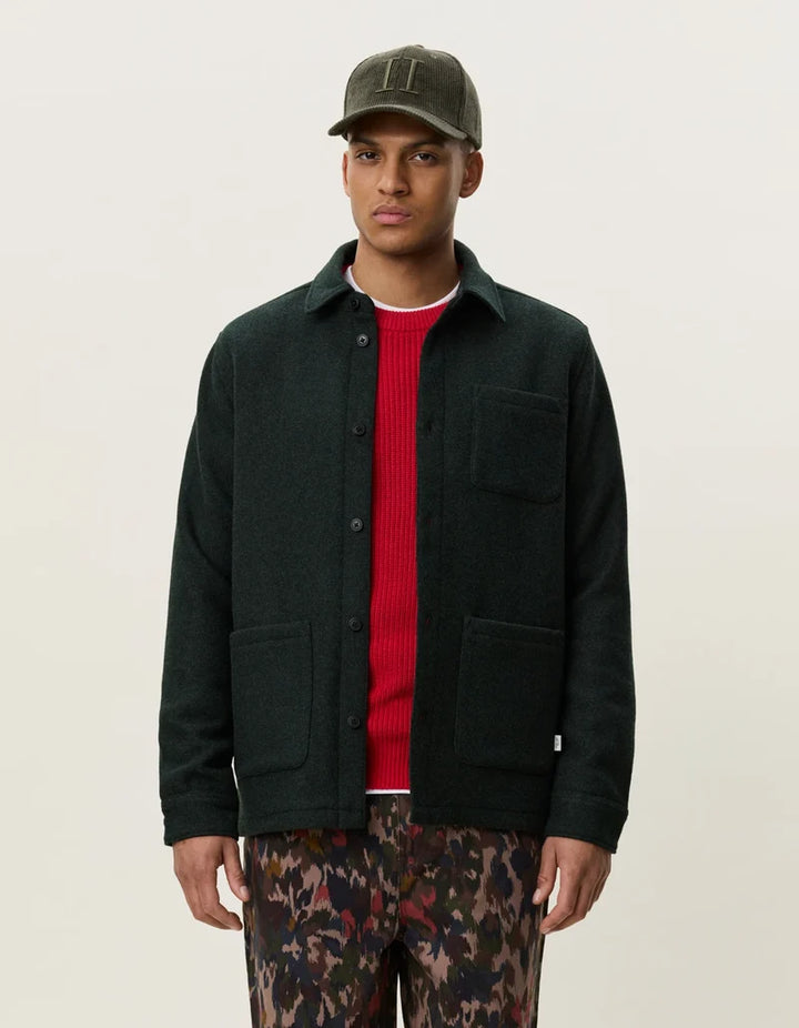 WOOL OVERSHIRT (GREEN) - LES DEUX