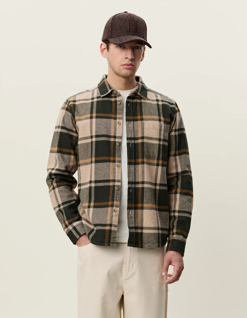 CHECK FLANNEL SHIRT (GREEN) - LES DEUX