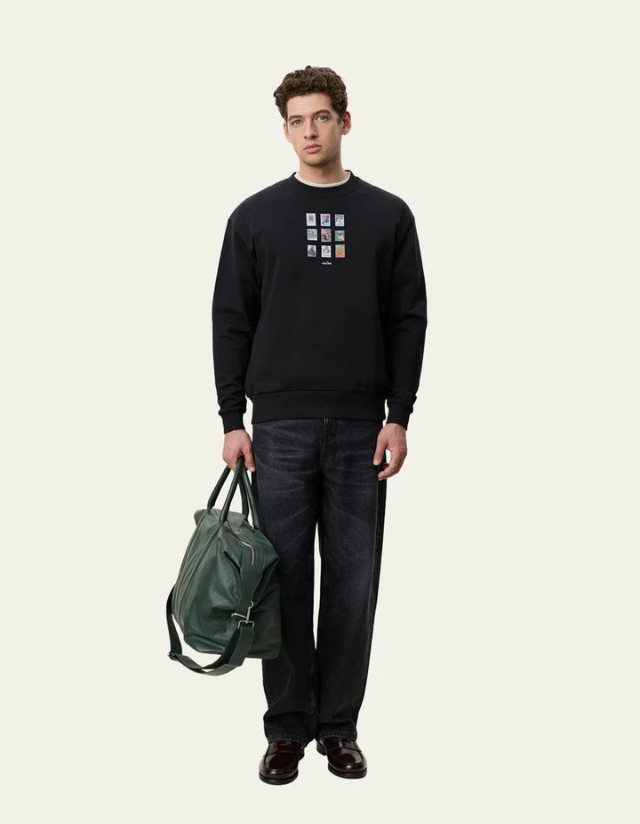 STAMP SWEATSHIRT (BLACK) - LES DEUX