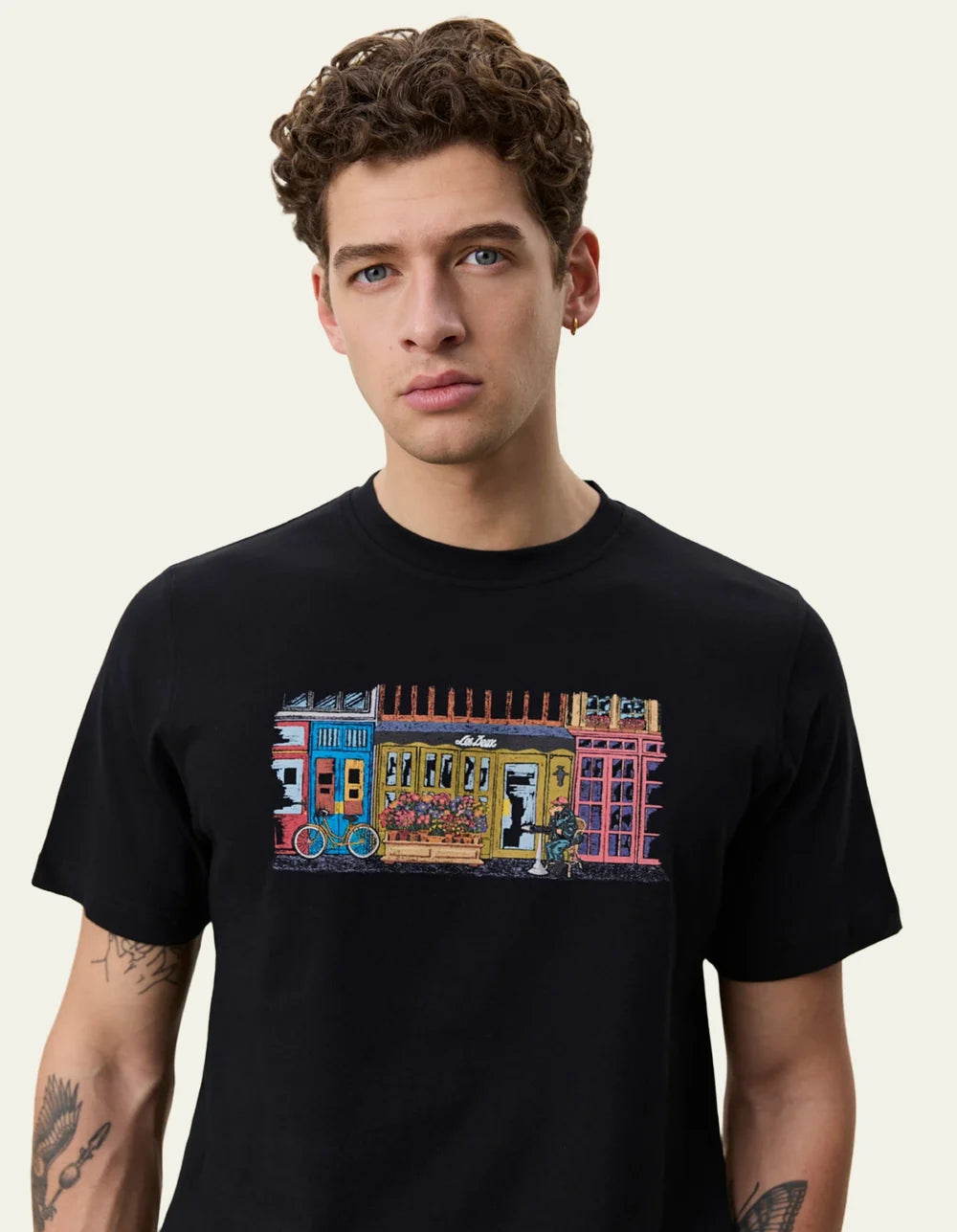 MARKET T-SHIRT (BLACK) - LES DEUX