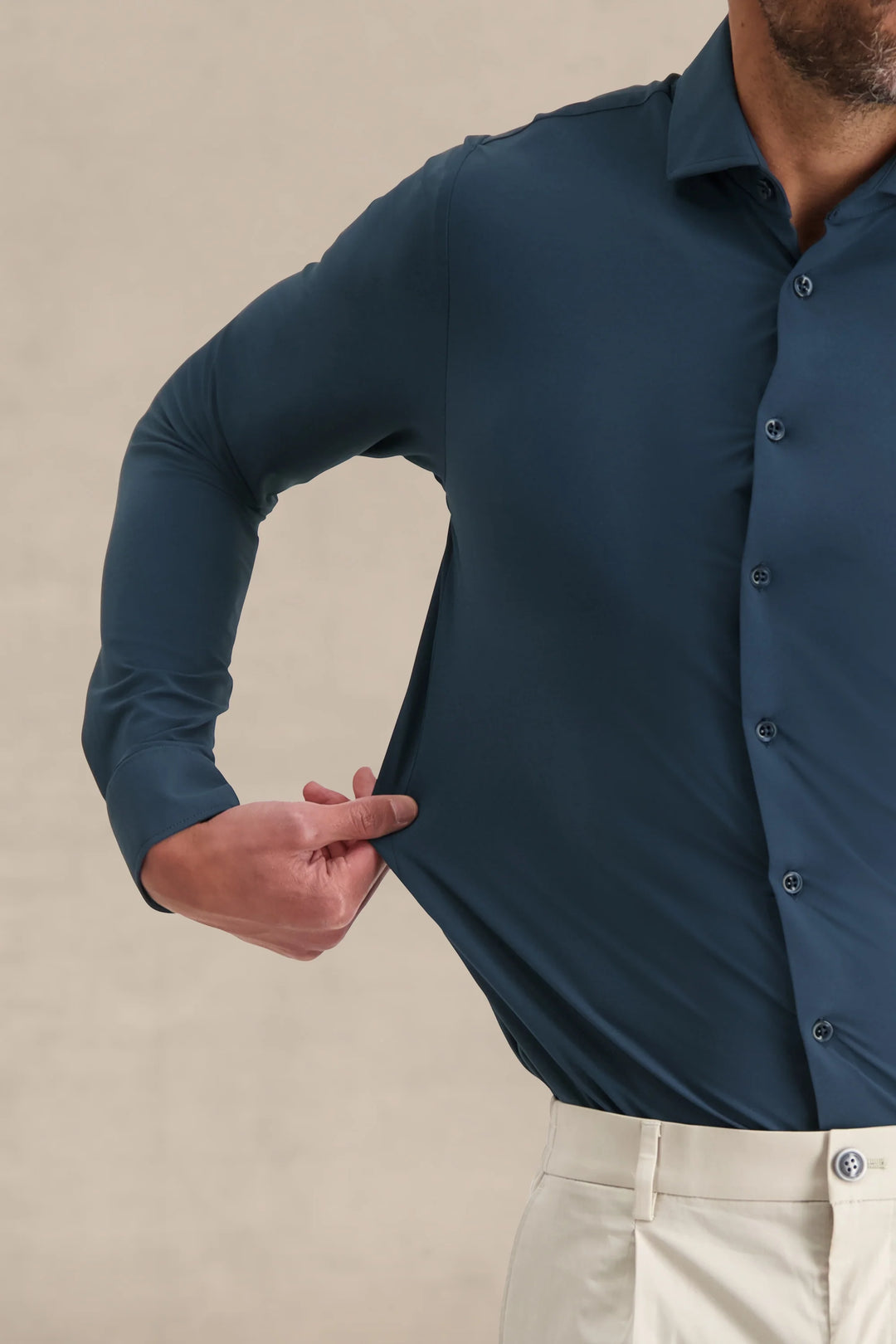 TECHNICAL STRETCH SHIRT (DENIM) - BLUE INDUSTRY