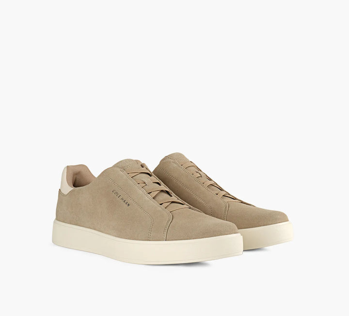 LUXE SLIP-ON SUEDE SNEAKER (BIRCH BEIGE) - COLE HAAN
