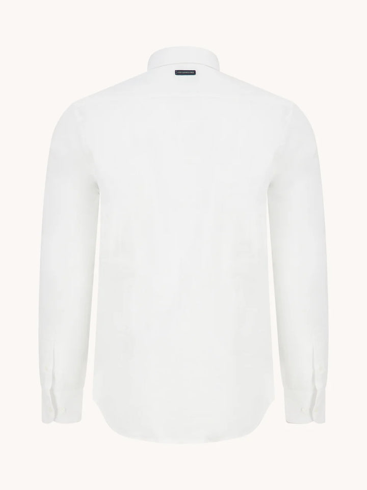 LINEN EMBROIDERY SHIRT (WHITE) - A FISH NAMED FRED