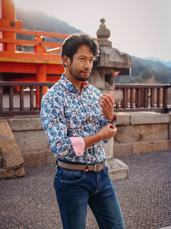 TEMPLE SHIRT (BLUE) - A FISH NAMED FRED