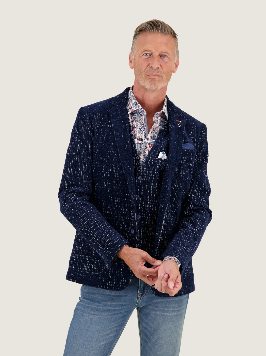 FANCY RIB BLAZER (NAVY) - A FISH NAMED FRED