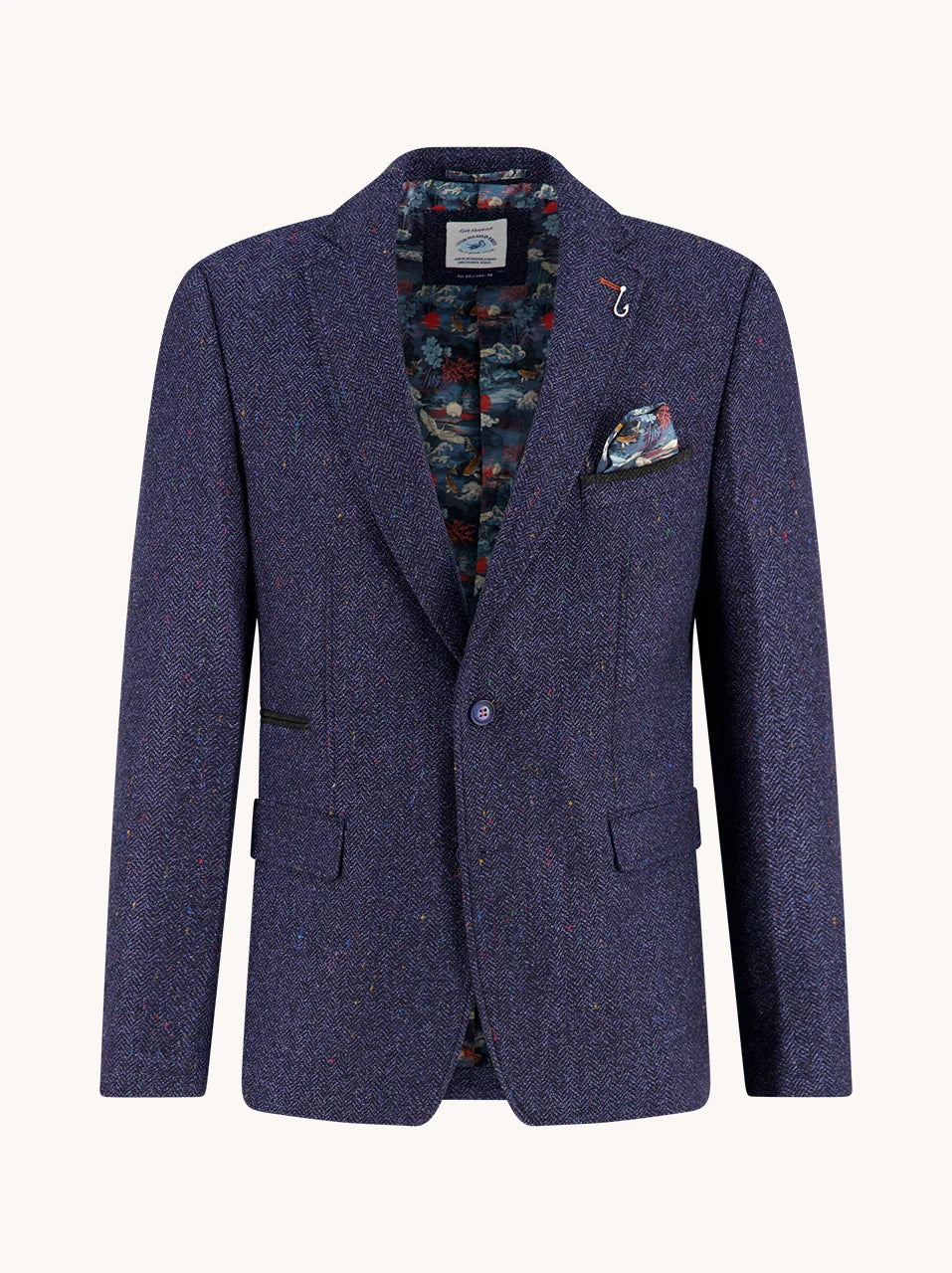 HERRINGBONE BLAZER (NAVY) - A FISH NAMED FRED