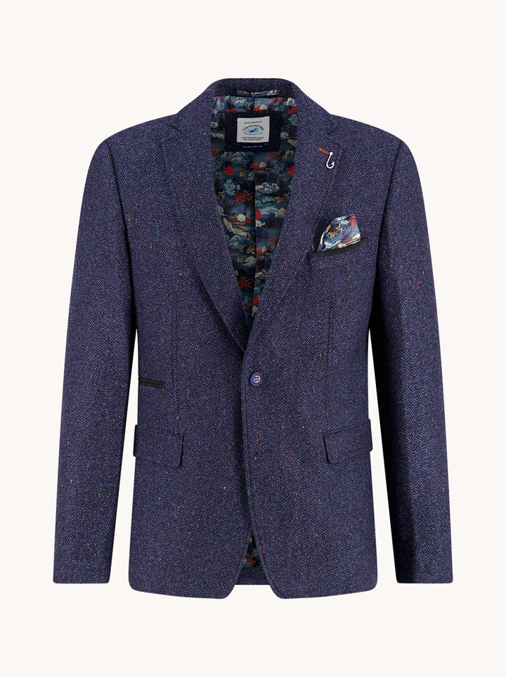 HERRINGBONE BLAZER (NAVY) - A FISH NAMED FRED