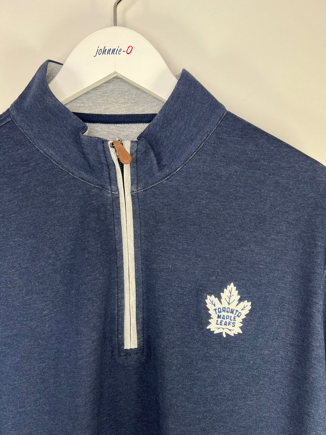 MAPLE LEAFS SULLY 1/4 ZIP SWEATER (NAVY)  - JOHNNIE-O
