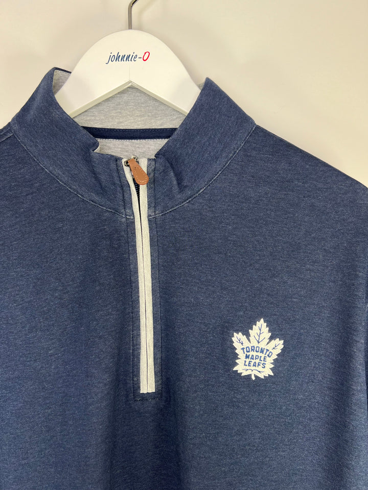 MAPLE LEAFS SULLY 1/4 ZIP SWEATER (NAVY)  - JOHNNIE-O