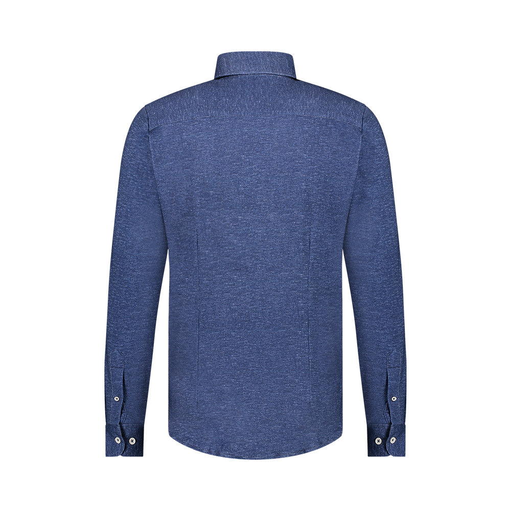 PRINTED STRETCH SHIRT (COBALT) - BLUE INDUSTRY