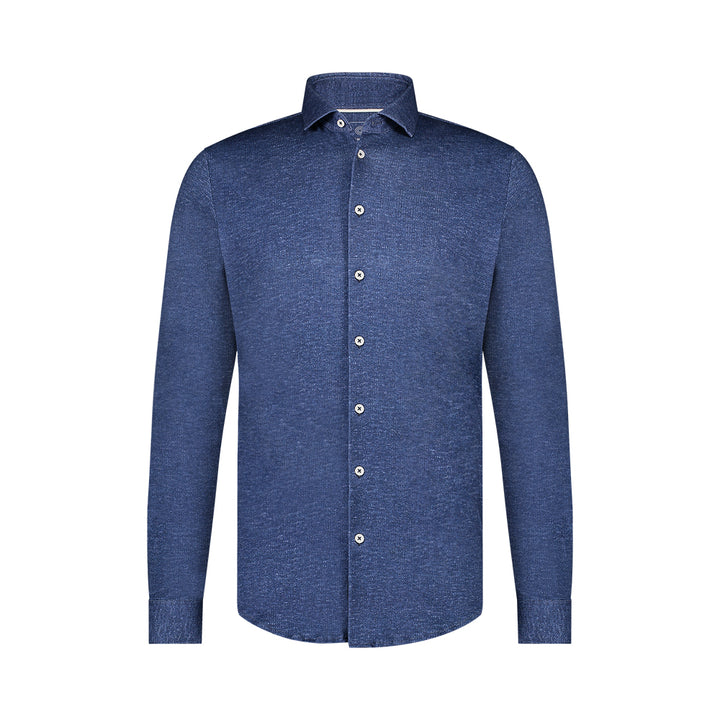 PRINTED STRETCH SHIRT (COBALT) - BLUE INDUSTRY