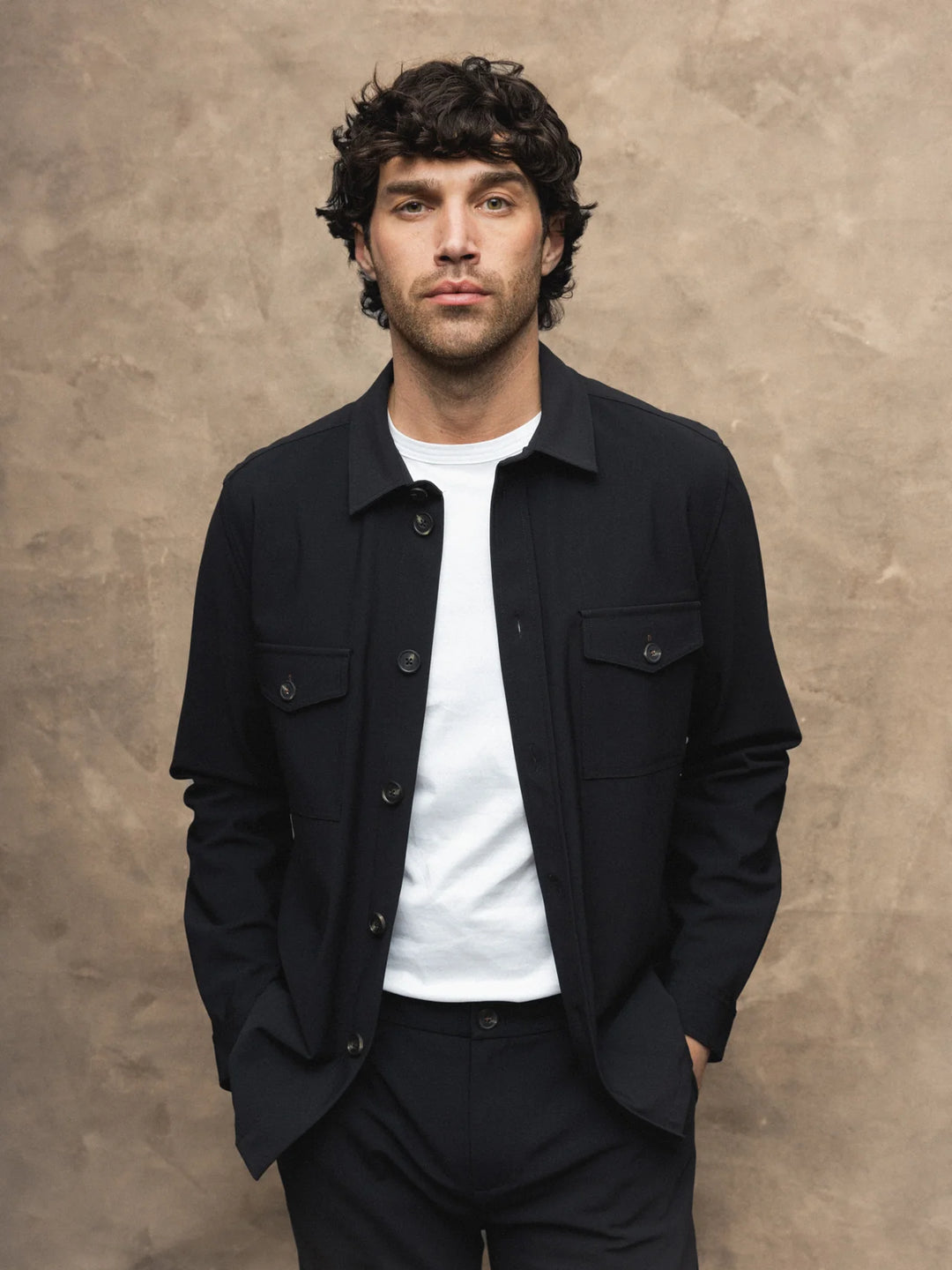 BIRK TRAVEL OVERSHIRT (BLACK) - MOS MOSH GALLERY